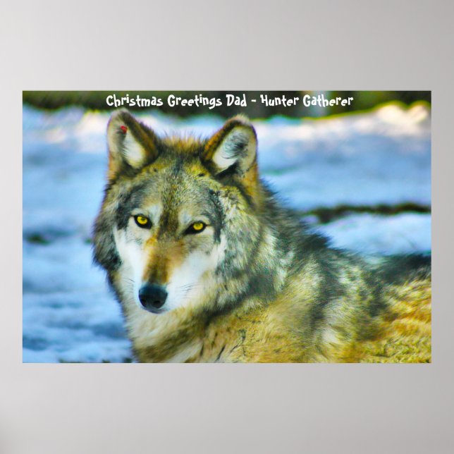 Poster Cartões de natal Pai Hunter Gatherer (Frente)
