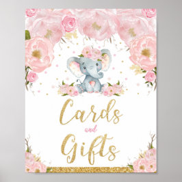 Poster Cartões de Presente de Chuveiro de Bebê Elefante F