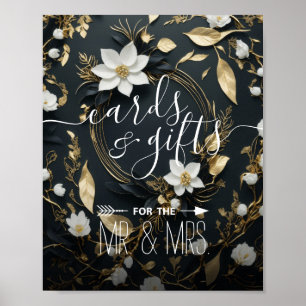 Poster Cartões de Presentes de Noiva com Coroa Floral Pre