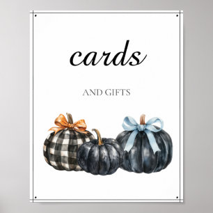 Poster Cartões de Presentes para Chá de Bebê com Abóbora 