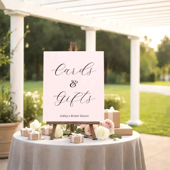 Poster Cartões de Presentes para Chá de Noiva Rosa    (Criador carregado)
