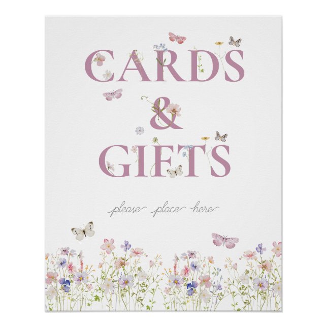 Póster Cartões de primeiro aniversario e Sinal de Present (Frente)