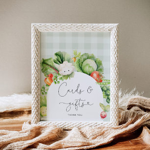 Poster Cartões de produtos hortícolas cultivados localmen