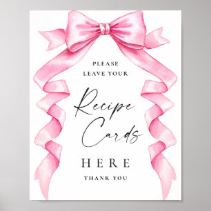 Poster Cartões de recebimento de Chá de panela rosado e g