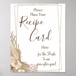 Poster Cartões de Receita de Grama Pampa sinal de jogo pa