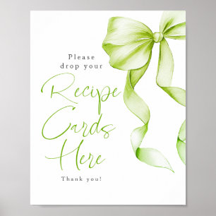 Poster Cartões de Receita Sinal de Chá de Bebê de Noiva c