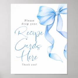 Poster Cartões de receita Sinal de Chá de panela azul emp