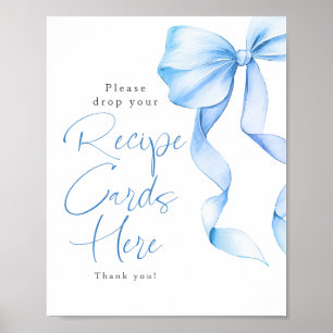 Poster Cartões de receita Sinal de Chá de panela azul emp