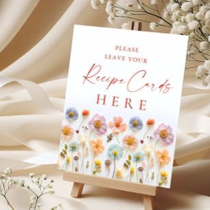 Poster Cartões de Receitas de Flores Selvagens Rosa Paste