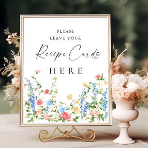 Poster Cartões de Receitas de Flores Selvagens Rosa Paste