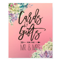 Cartões de Sinal de Casamento & Presentes Suculent