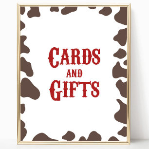 Poster Cartões do Cowboy Rodeo Ocidental e Sinal do Parti