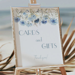 Poster Cartões e dotes de Chás de fraldas de Hydrangea Az