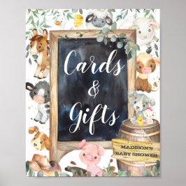 Poster Cartões e dotes de granja e jardim de criação