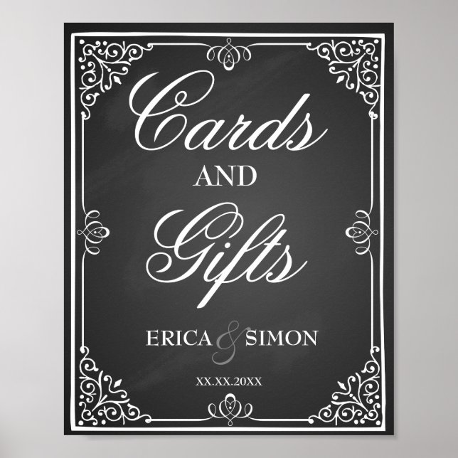 Poster Cartões e mesa de presentes de casamento (Frente)