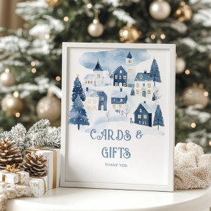 Poster Cartões e presentes Aldeia de Natal Baby Shower