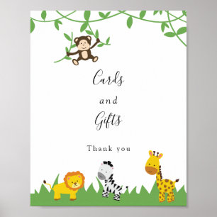 Poster Cartões e presentes Animais da Selva Chá de fral
