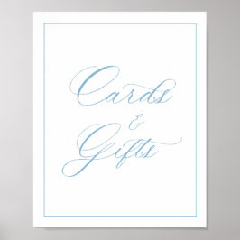 Poster Cartões e presentes azuis claros elegantes