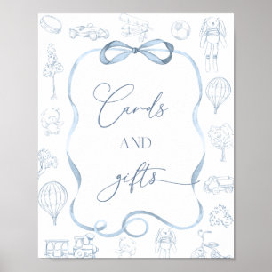 Poster Cartões e Presentes Berçário Azul Toile de Jouy