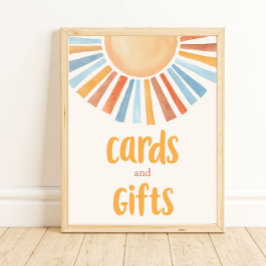 Poster Cartões e presentes boho sol tons suaves