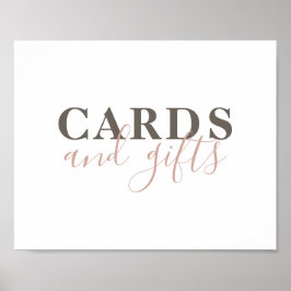 Poster Cartões e presentes. Casamento de tipografia simpl