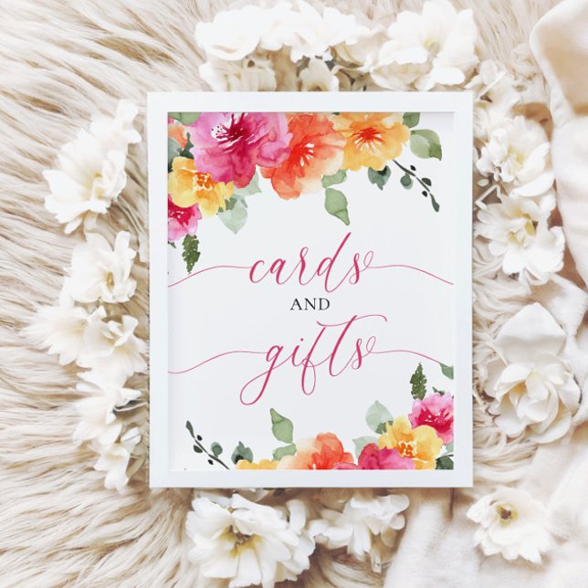 Poster Cartões e presentes chá de fraldas floral brilhant (Criador carregado)