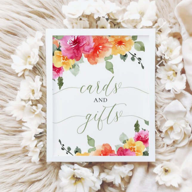 Poster Cartões e presentes chá de fraldas floral brilhant (Criador carregado)