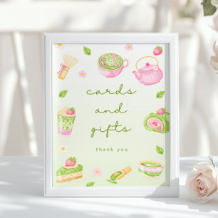 Poster Cartões e presentes Chá de Matcha Rosa Chá de Bebê