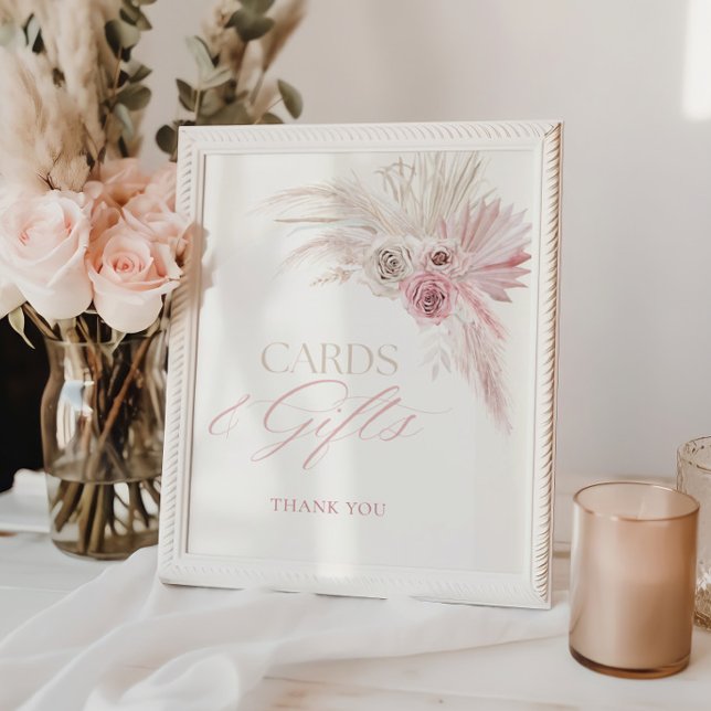 Poster Cartões e presentes com arco cor-de-rosa macio (Criador carregado)