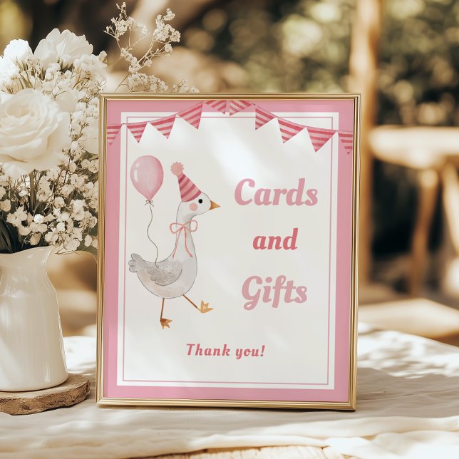 Poster Cartões e presentes de aniversário de menina rosa- (Criador carregado)