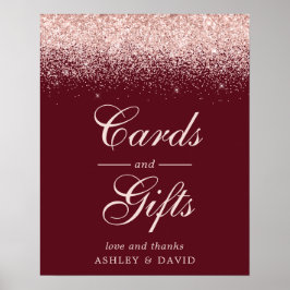 Poster Cartões e Presentes de Burgundy Confetti, rosa Dou