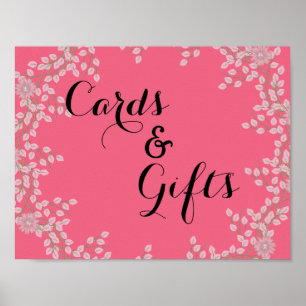 Póster Cartões e Presentes de Casamento Chic Pink Floral