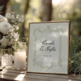 Poster Cartões e Presentes de Casamento com Moldura Ornat