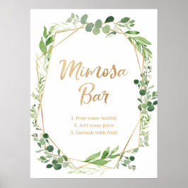 Poster Cartões e presentes de casamento com verde partido
