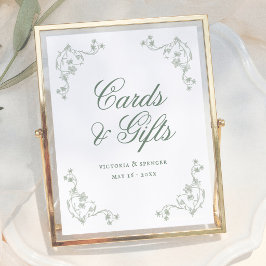 Poster Cartões e Presentes de Casamento Florais Vintage V