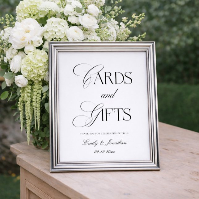 Poster Cartões e Presentes de Casamento Preto e Branco (Criador carregado)