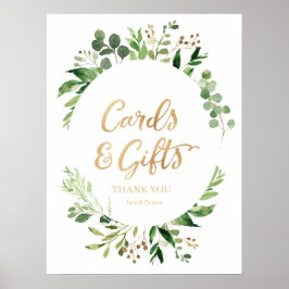 Poster Cartões e Presentes de Casamento Verde party sign