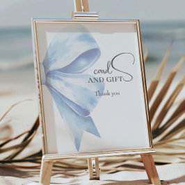 Poster Cartões E Presentes De Chá de fraldas Azul Elegant