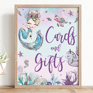 Poster Cartões e presentes de Chá de fraldas de aniversár