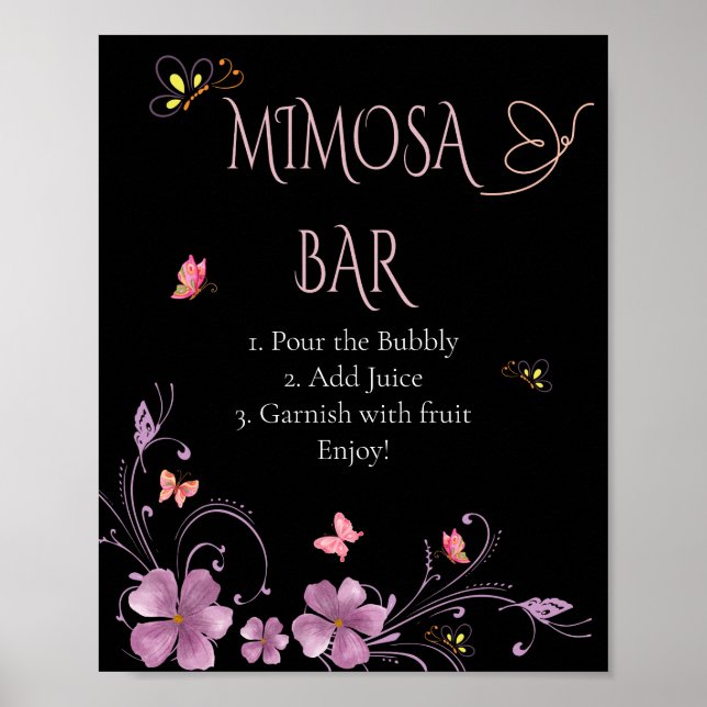 Poster Cartões e Presentes de Chá de Noiva Borboletas Ele (Frente)