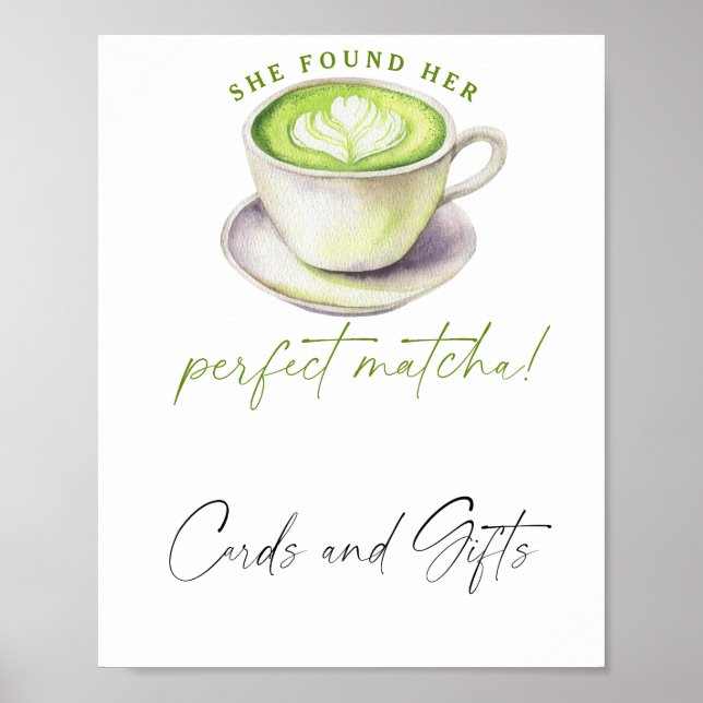 Poster Cartões e presentes de chá de noiva de Matcha (Frente)
