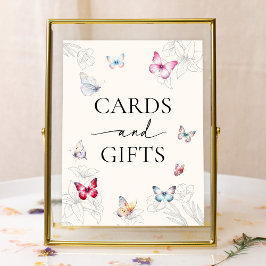 Poster Cartões e presentes de Chá de panela de borboletas