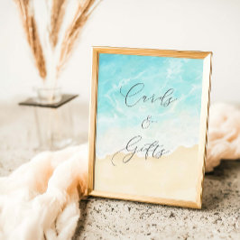 Poster Cartões E Presentes De Chá de panela De Praia