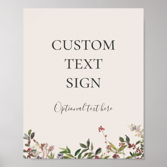 Poster Cartões e Presentes de Champanhe Botânicos de Feri (Frente)