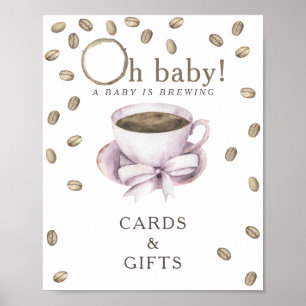 Poster Cartões e presentes de churrasco de café para baby