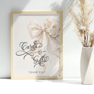 Poster Cartões e Presentes de Flores com Laço Elegante