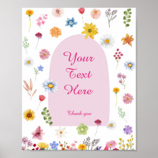 Poster Cartões e presentes de flores selvagens - Sinal pe