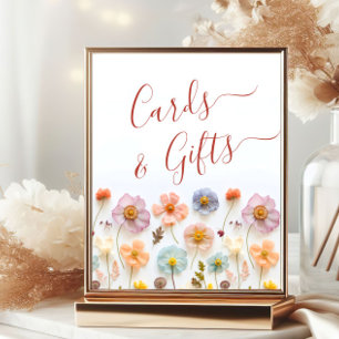 Poster Cartões e presentes de flores silvestres boêmicas 