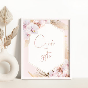 Poster Cartões e presentes de grama das pampas Boho