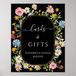 Poster Cartões e Presentes de Grinalda Floral Chic Boho F